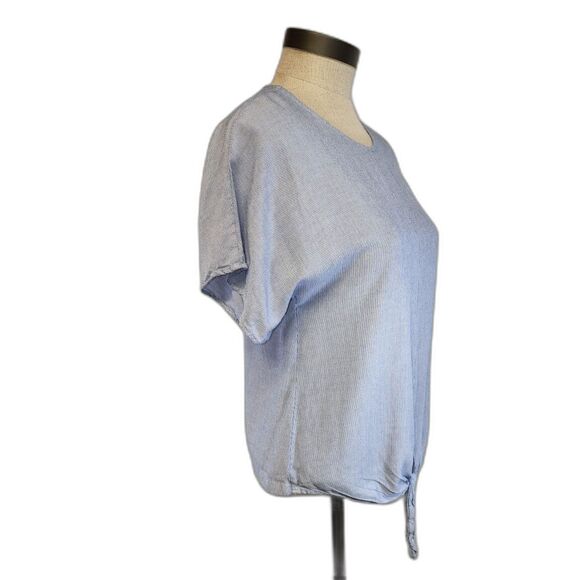 Madewell Blue & White Striped Tie Front Short Sleeve Top Size S - Picture 6 of 8
